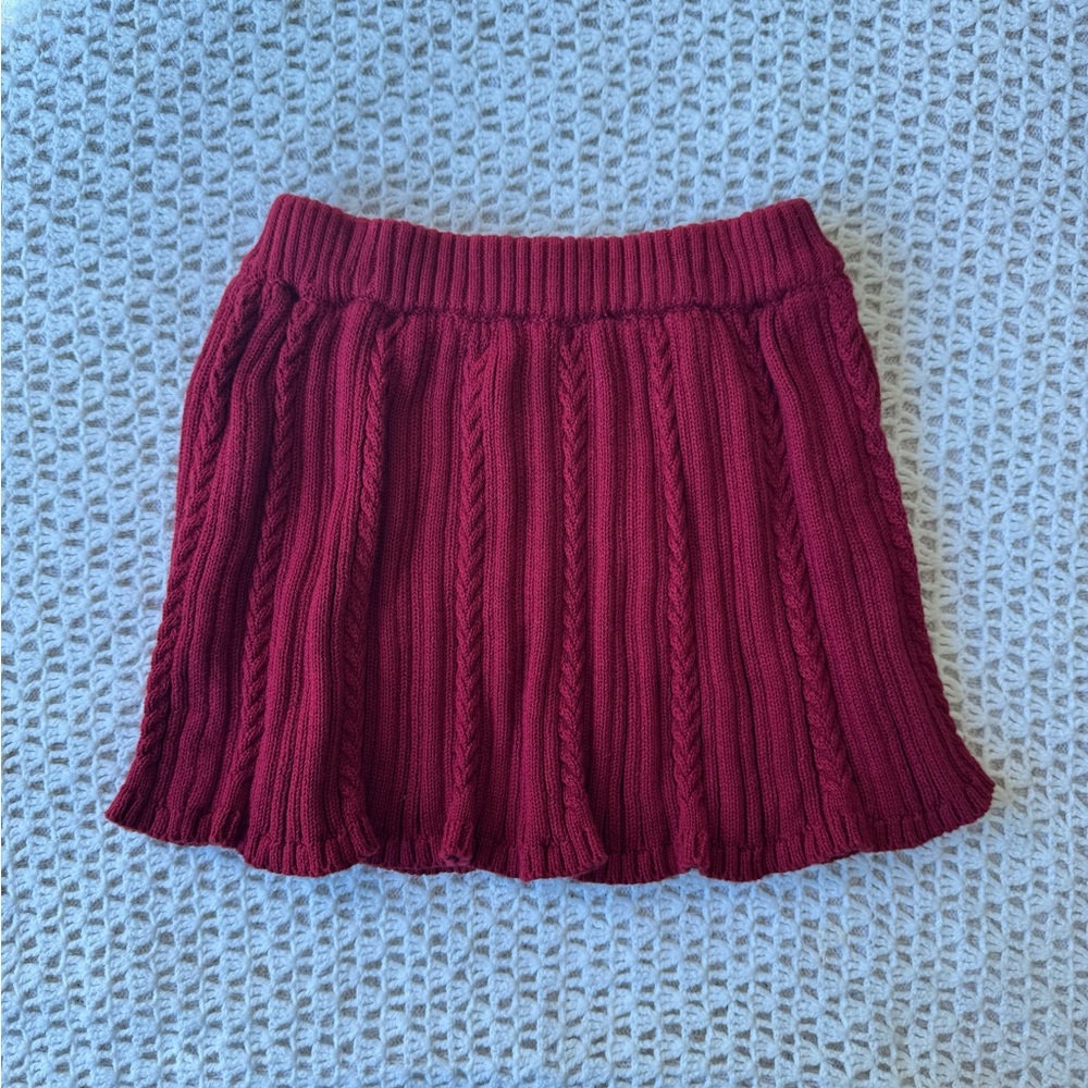 Red Knit Skirt